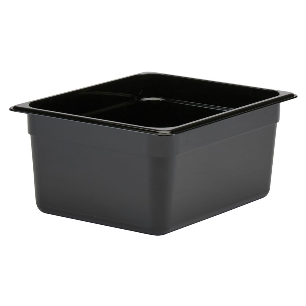 Cambro Black Camwear&reg; Half Size Food Pan, 6" H