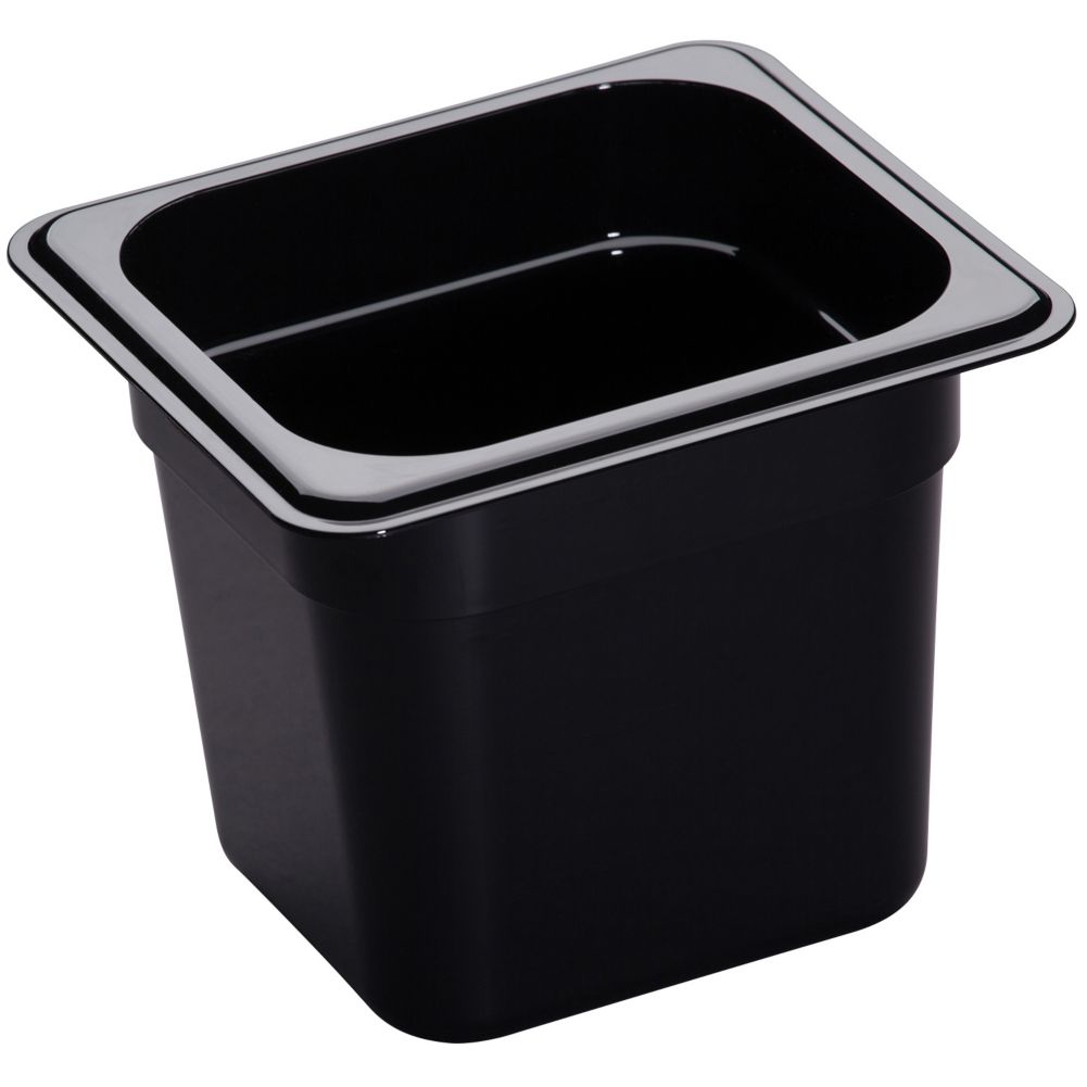 Cambro Black 1/6 Size High Heat H-Pan&trade; 6" H