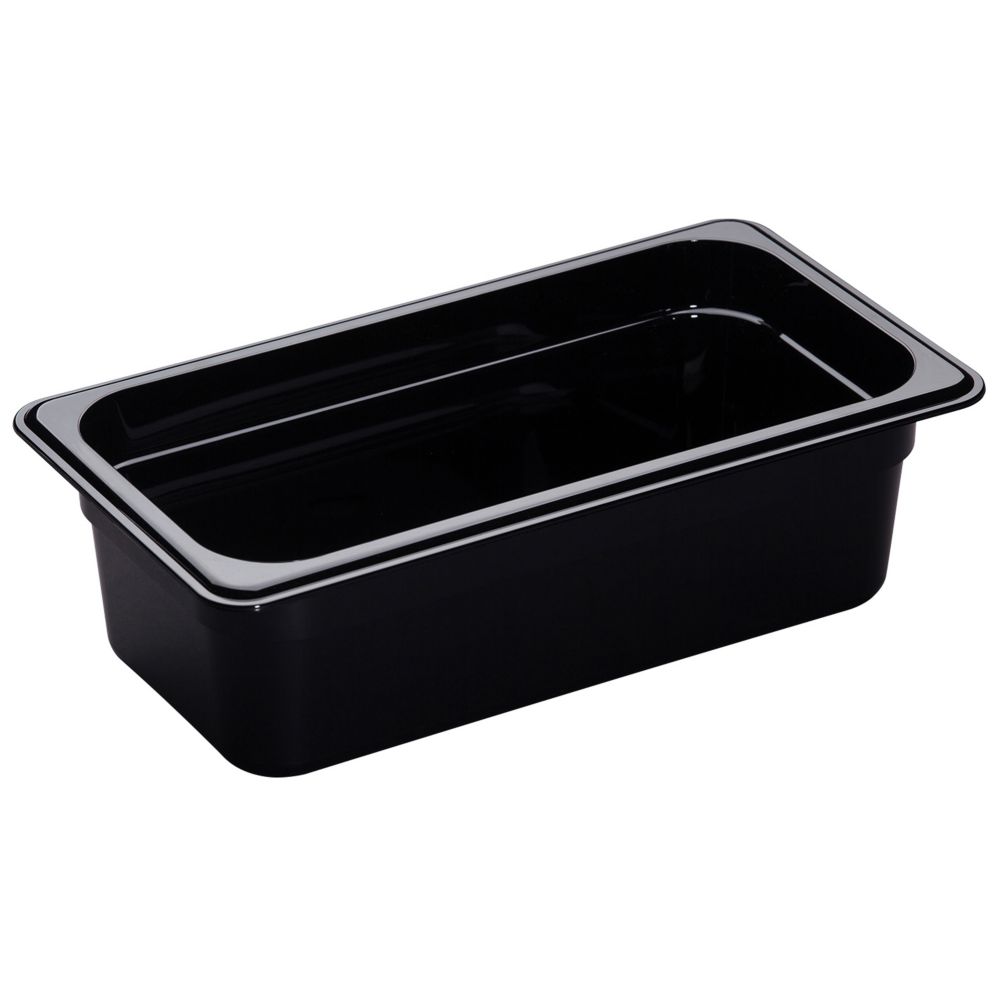 Cambro Black 1/3 Size High Heat H-Pan&trade; 4" H