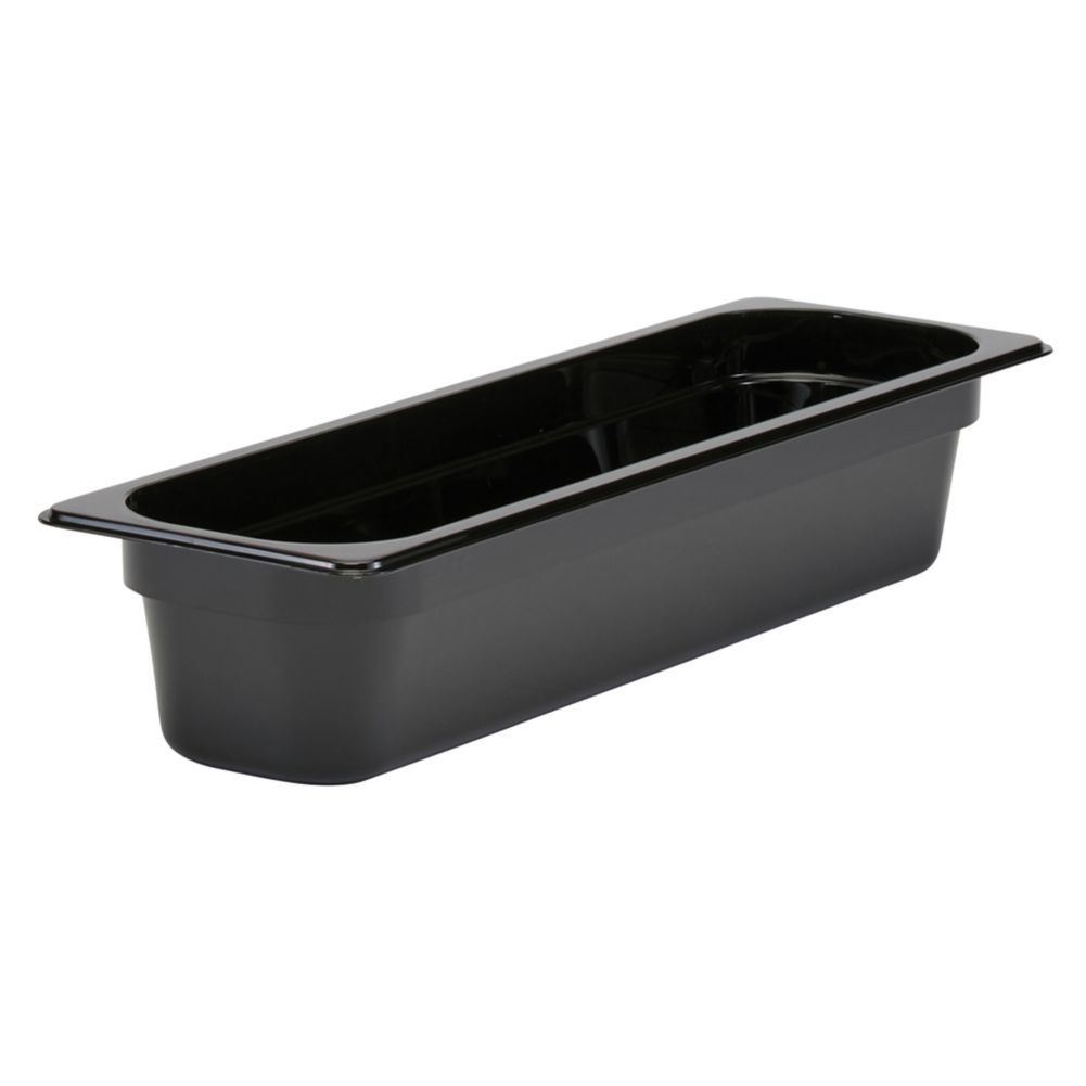 Cambro Black Camwear&reg; Long Half Size Food Pan, 4" H