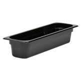 Cambro Black Camwear&reg; Long Half Size Food Pan, 4" H