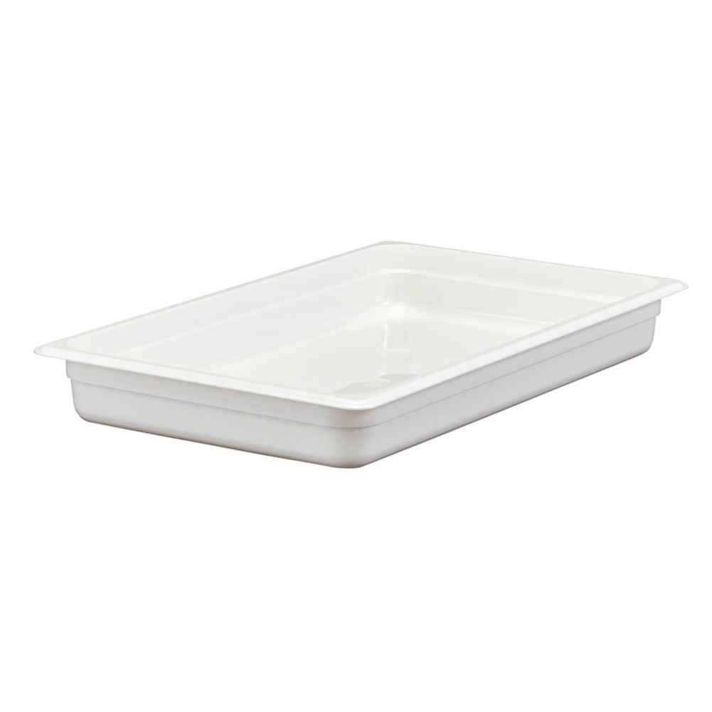 Cambro White Camwear&reg; Full Size Food Pan, 2-1/2" H