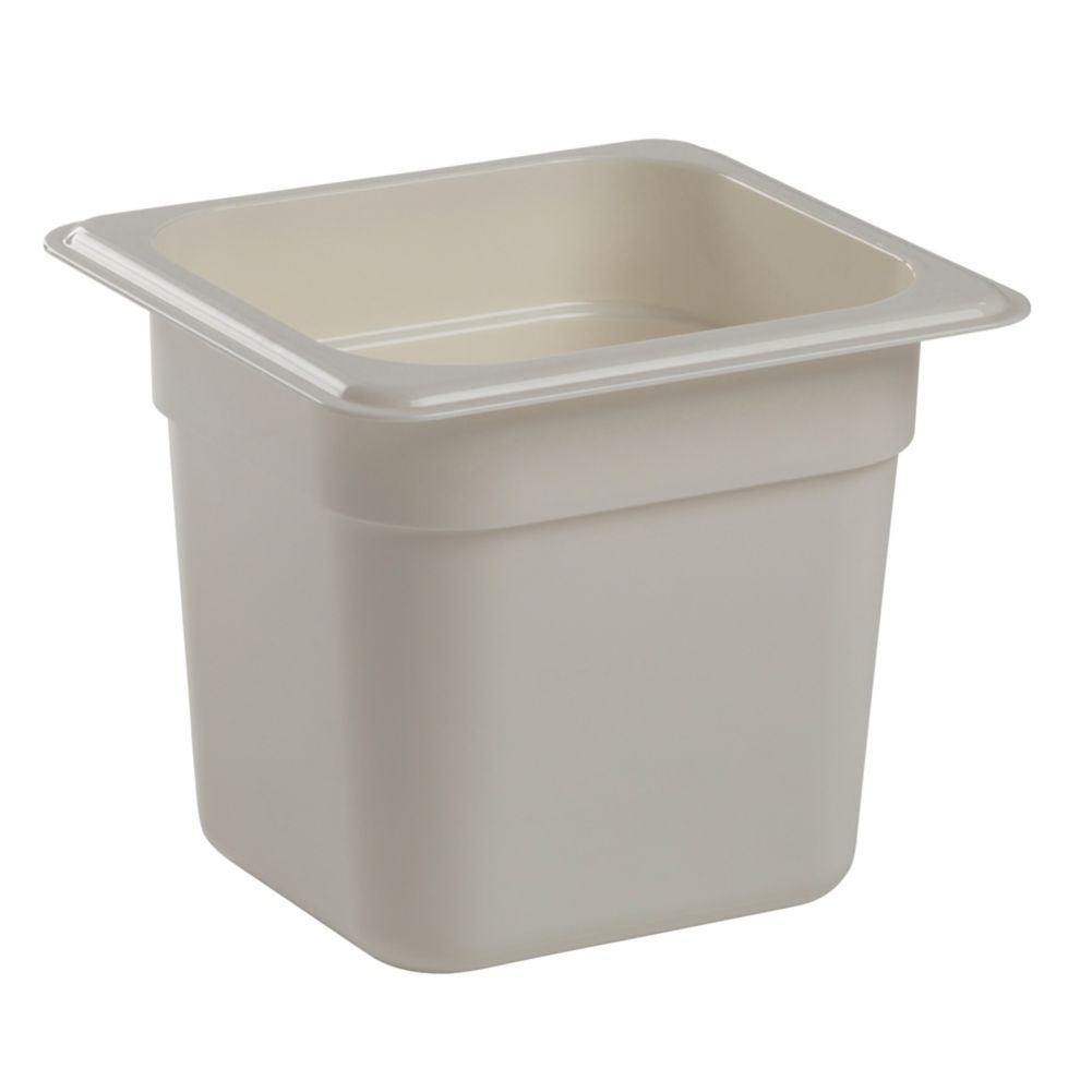 Cambro White Camwear&reg; 1/6 Size Food Pan, 6" H