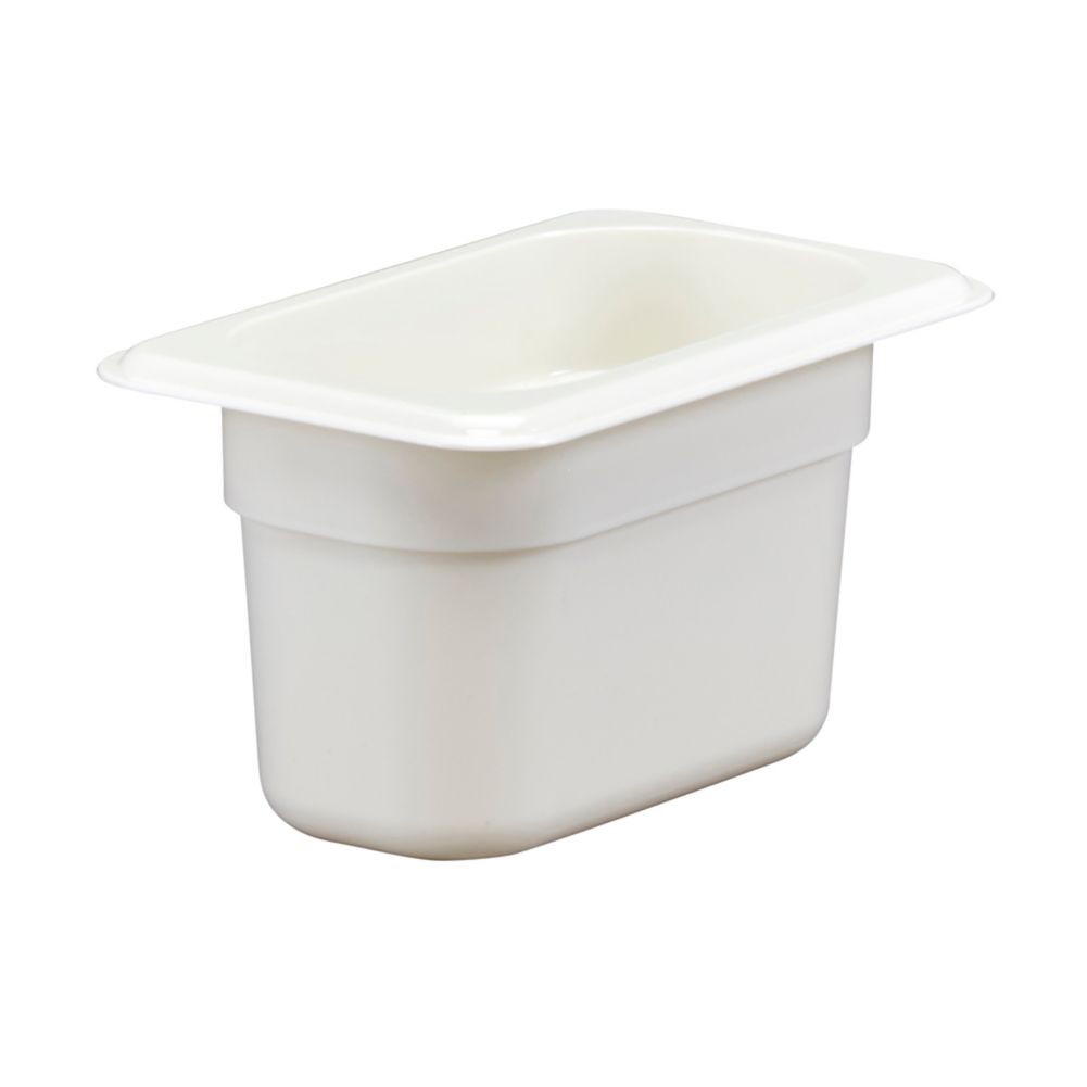 Cambro White Camwear&reg; 1/9 Size Food Pan, 4" H