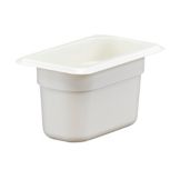 Cambro White Camwear&reg; 1/9 Size Food Pan, 4" H