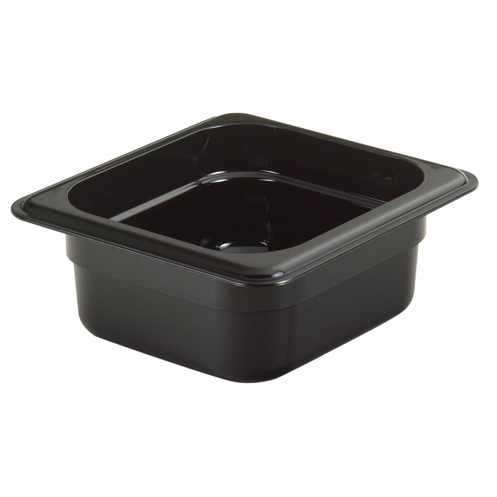 Cambro Black 1/6 Size High Heat H-Pan&trade; 2-1/2" H