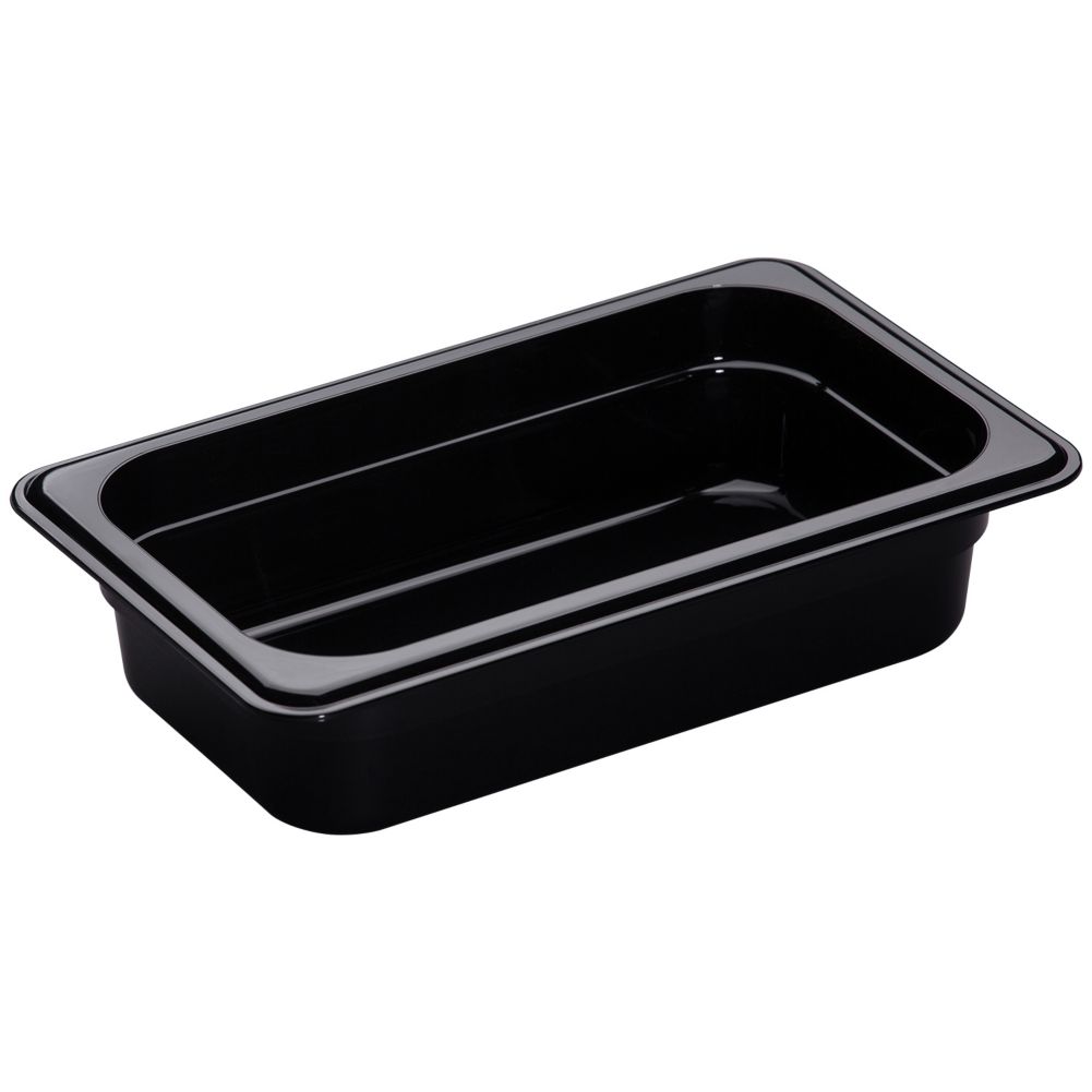 Cambro Black 1/4 Size High Heat H-Pan&trade; 2-1/2" H