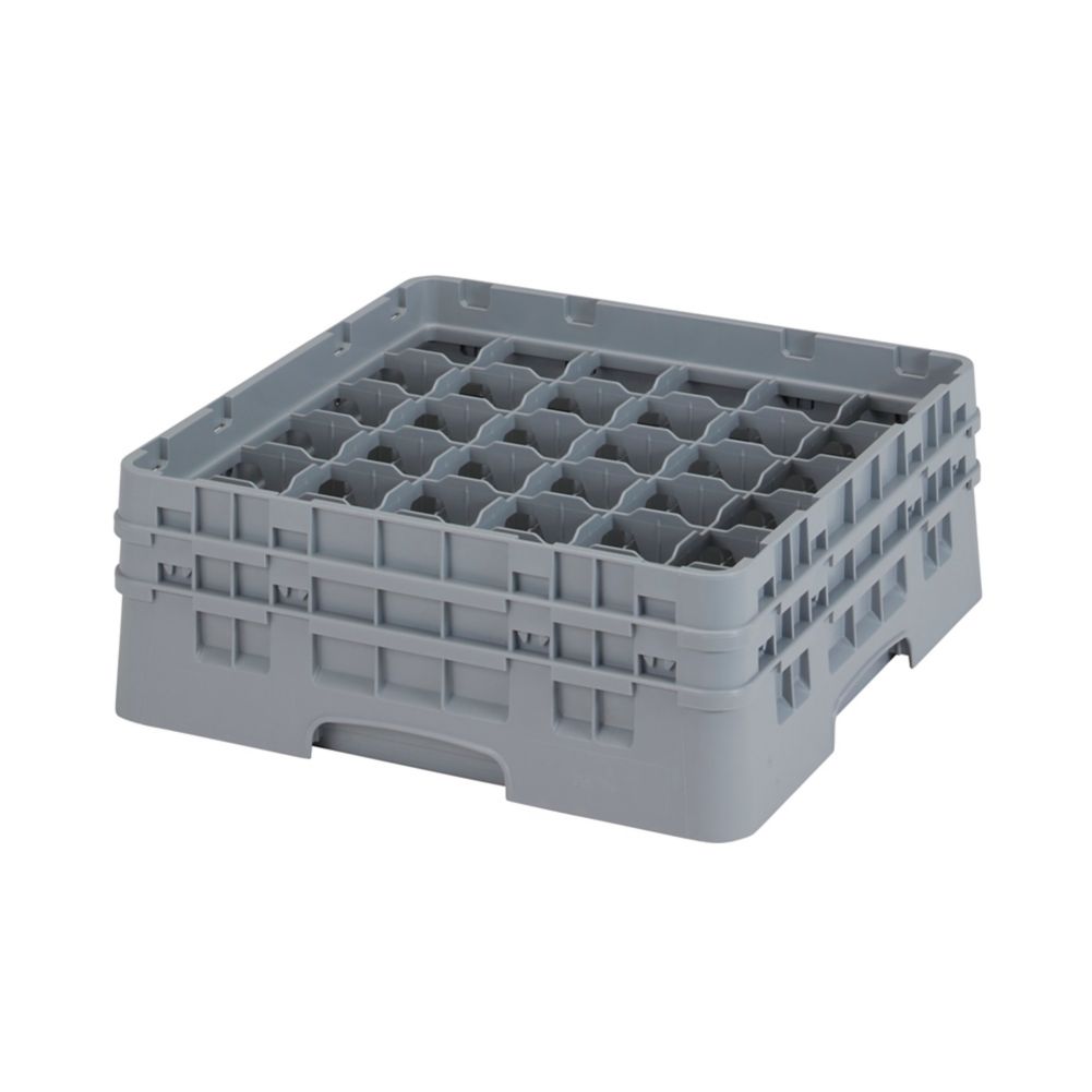Cambro Camrack&reg; Soft Gray Full Size 36-Compt Glass Rack