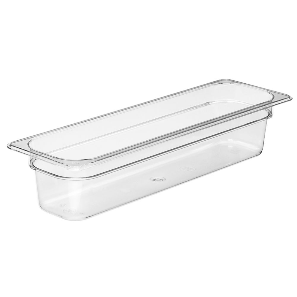 Cambro Clear Camwear&reg; Long Half Size Food Pan, 4" H