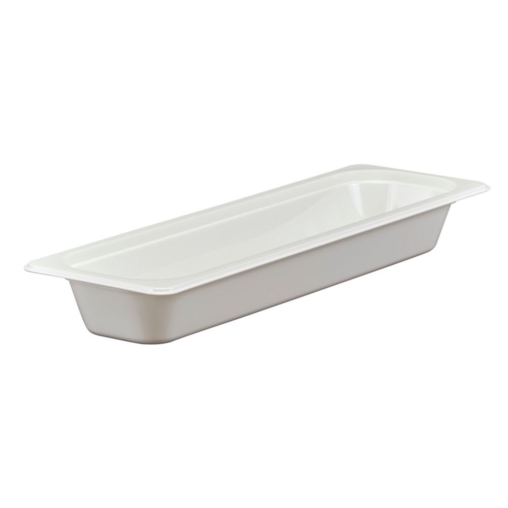 Cambro White Camwear&reg; Long Half Size Food Pan, 2-1/2" H