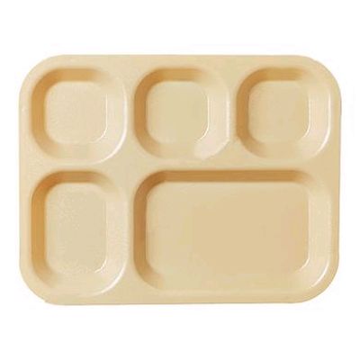 Cambro Beige 5-Compartment Camwear&reg; Correctional Tray