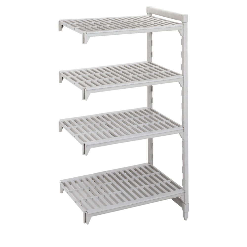 Cambro Camshelving&reg; Speckled Gray 4-Shelf Vented Add-On Unit