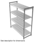 Cambro Camshelving&reg; Gray Vented 4-Shelf Stationary Starter Kit