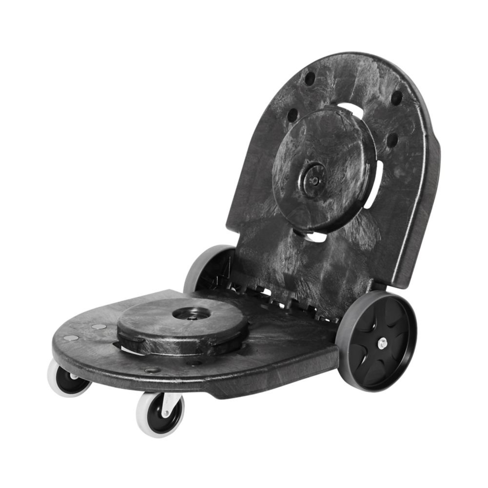 Rubbermaid BRUTE Black Hinged Tandem Dolly for 20-55 Gal Containers