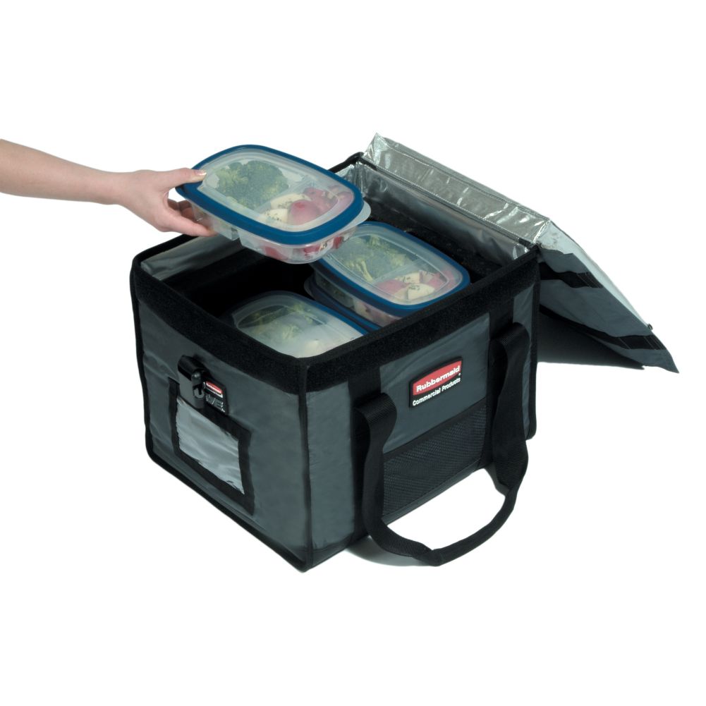 Rubbermaid PROSERVE&reg; Gray Insulated Top-Loading Half Pan Carrier