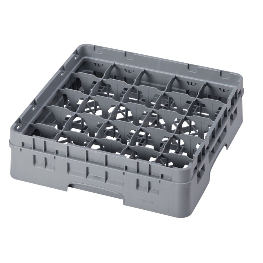 Cambro&reg; Camrack&reg; Soft Gray 25-Compartment Glass Rack