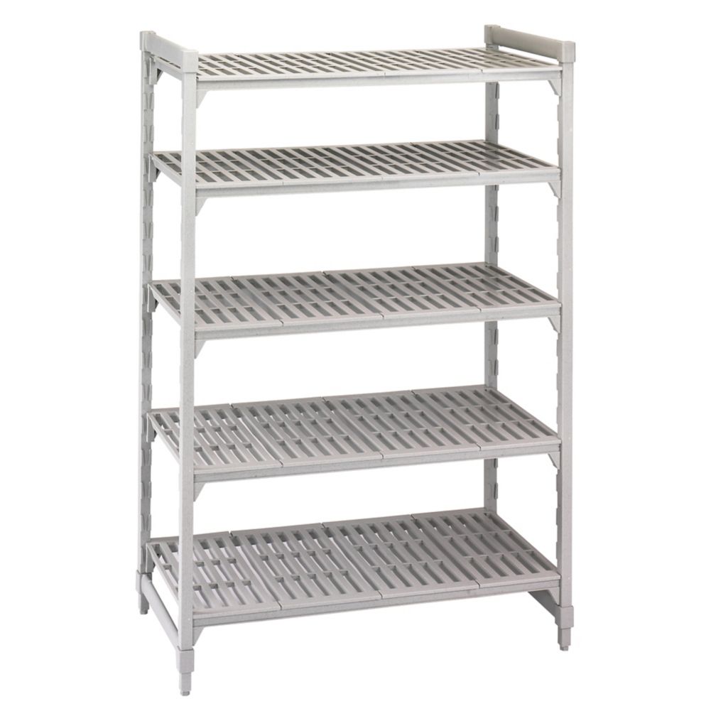 Cambro Camshelving&reg; Gray Vented 5-Shelf Stationary Starter Kit