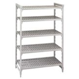 Cambro Camshelving&reg; Gray Vented 5-Shelf Stationary Starter Kit