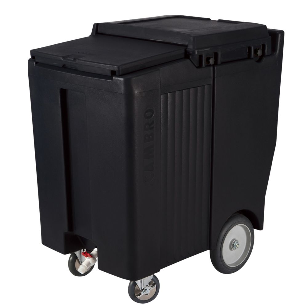 Cambro Tall Height SlidingLid Ice Caddy, Black, 200 lbs