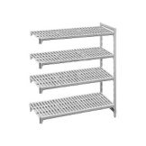 Cambro Camshelving&reg; Speckled Gray 4-Shelf Vented Add-On Unit