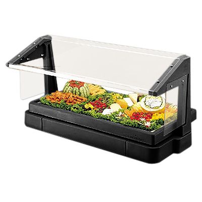 Cambro Black 3-Pan 4' Tabletop Buffet Bar w/ Sneeze Guard
