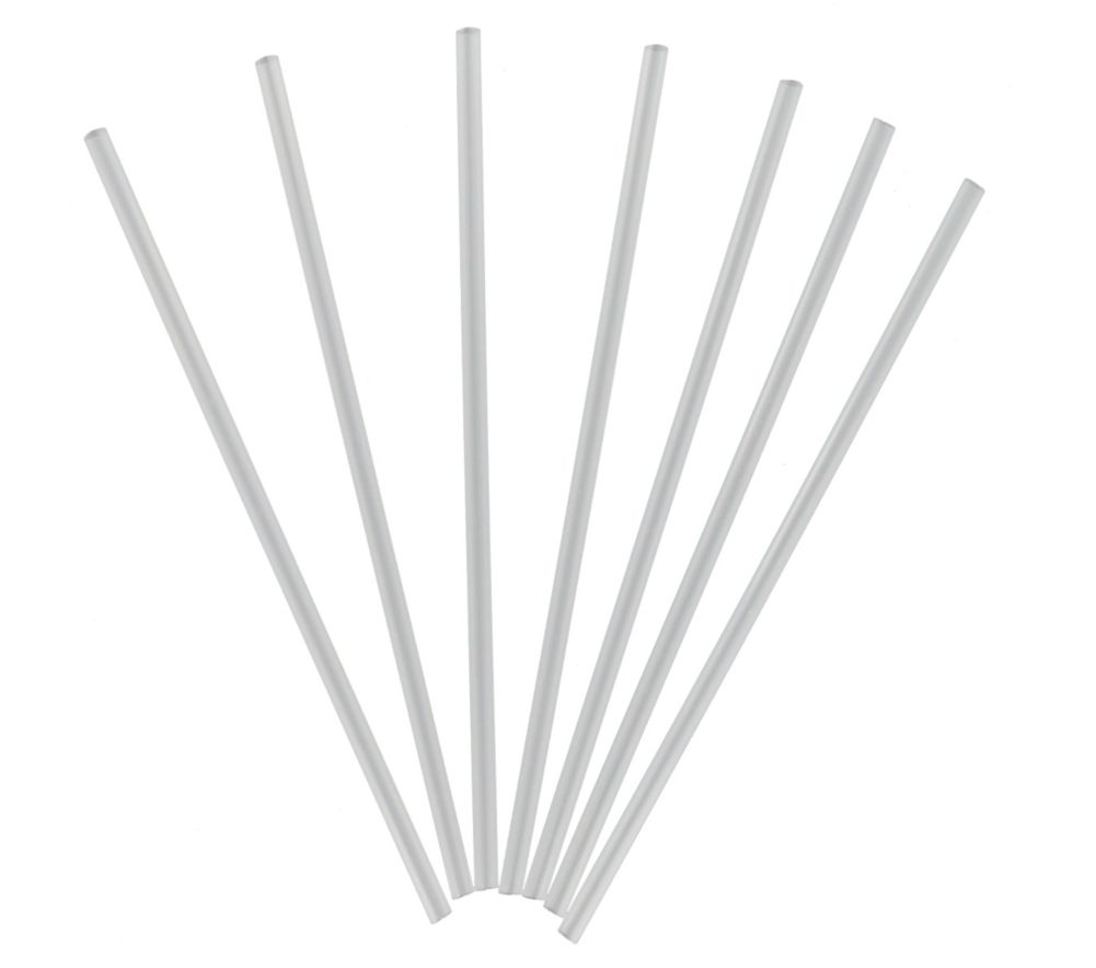 Wow Plastic 5 mm Dia. 7-3/4" Jumbo Clear Unwrapped Straw