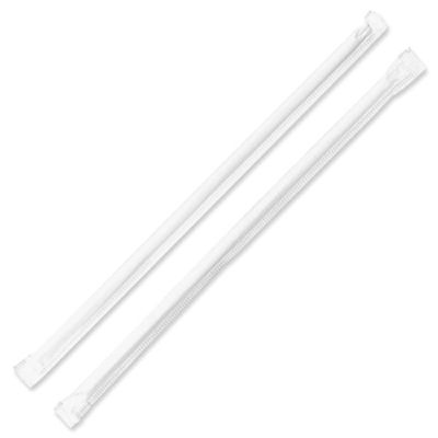 Wow Plastic 5 mm Dia. 7-3/4" Jumbo Clear Wrapped Straw
