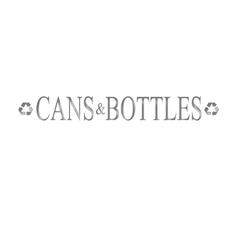 Rubbermaid Dark 19" Bottles & Cans Recycling Decal