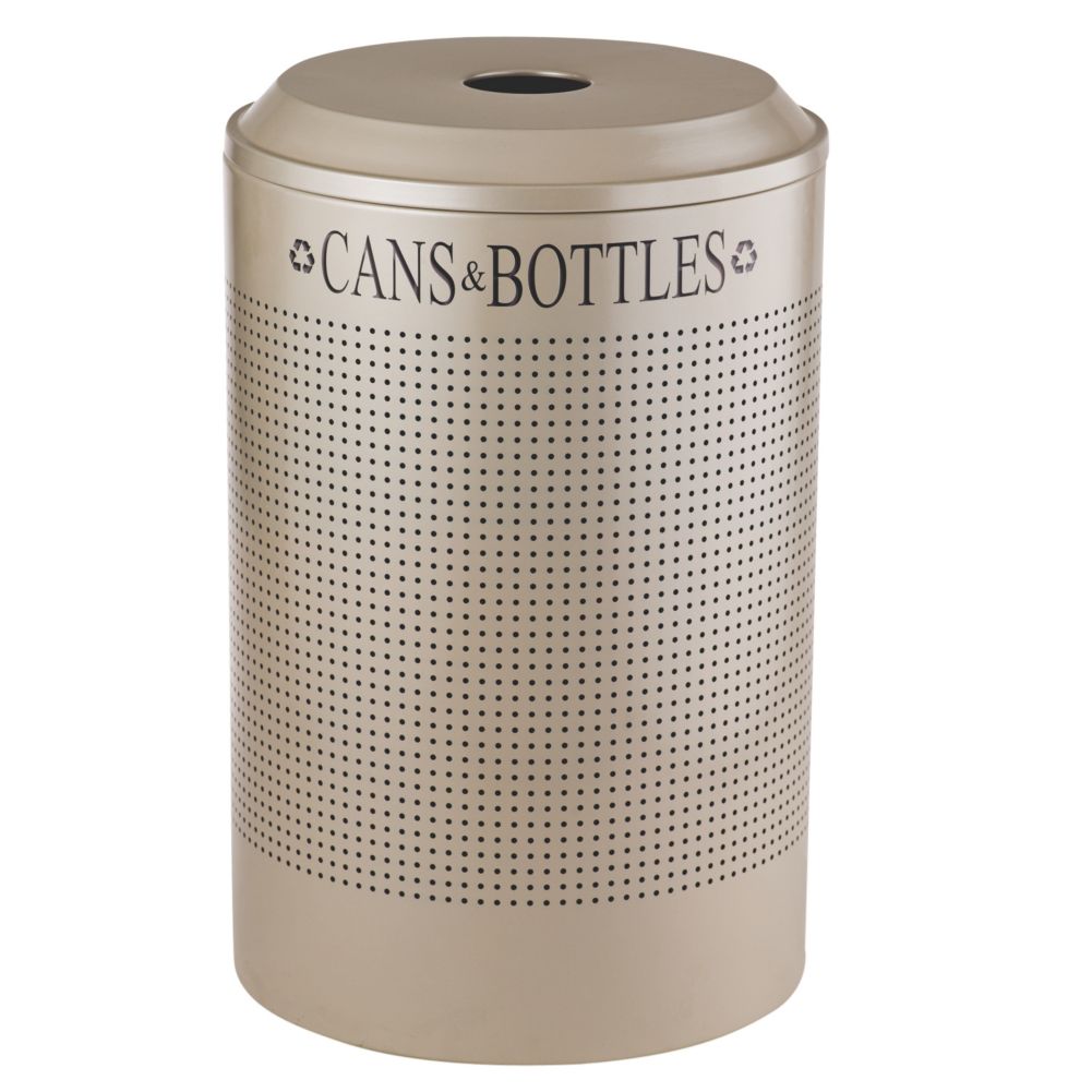Rubbermaid Round Desert Pearl 26 Gal Recycling Container for Cans