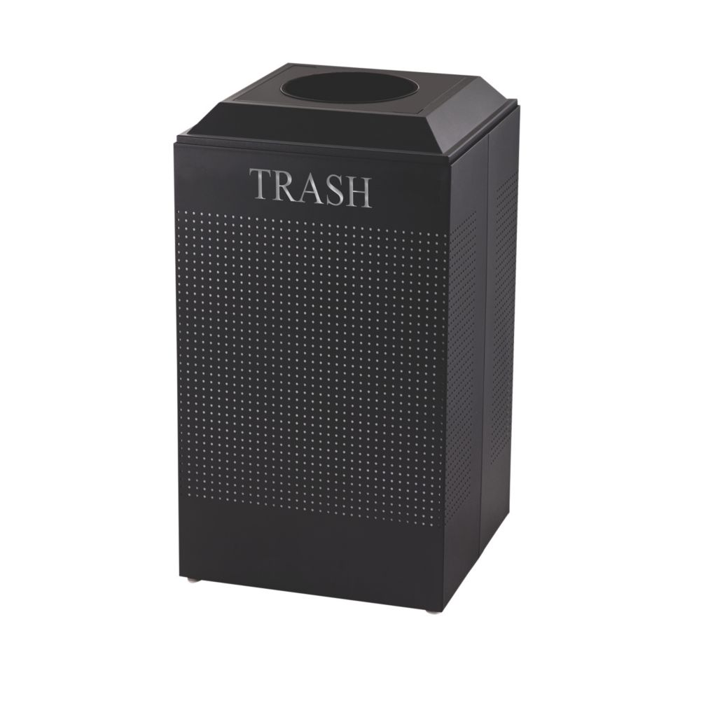 Rubbermaid Square Textured Black 29 Gal Recycling Container for Trash