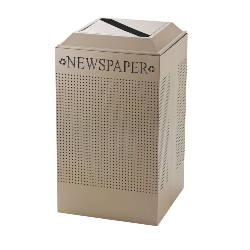 Rubbermaid Square Desert Pearl 29 Gal Recycling Container for Paper