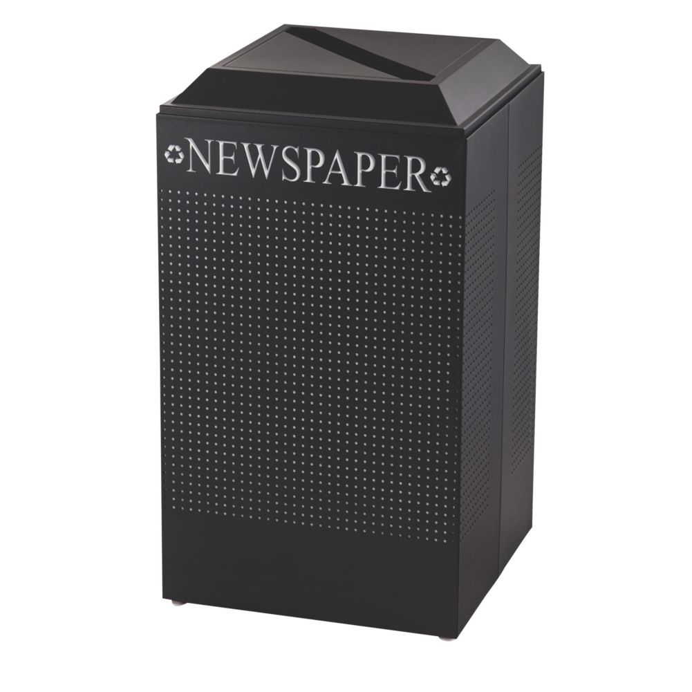 Rubbermaid Square Textured Black 29 Gal Recycling Container for Paper
