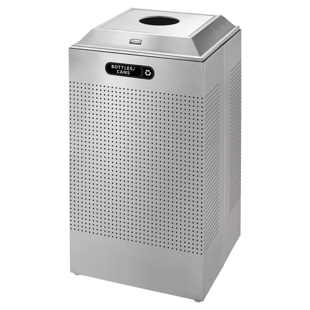 Rubbermaid Square S/S 29 Gal Recycling Container for Cans