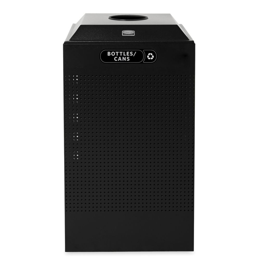 Rubbermaid Square Textured Black 29 Gal Recycling Container for Cans
