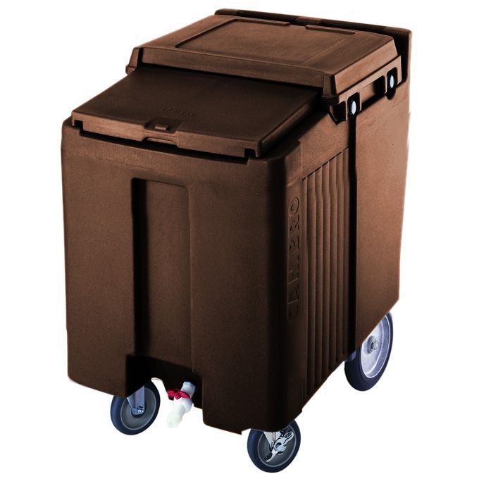 Cambro Tall Height SlidingLid Ice Caddy, Dark Brown, 125 lbs
