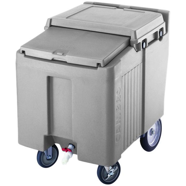 Cambro Standard Height SlidingLid Ice Caddy, Light Gray, 125 lbs
