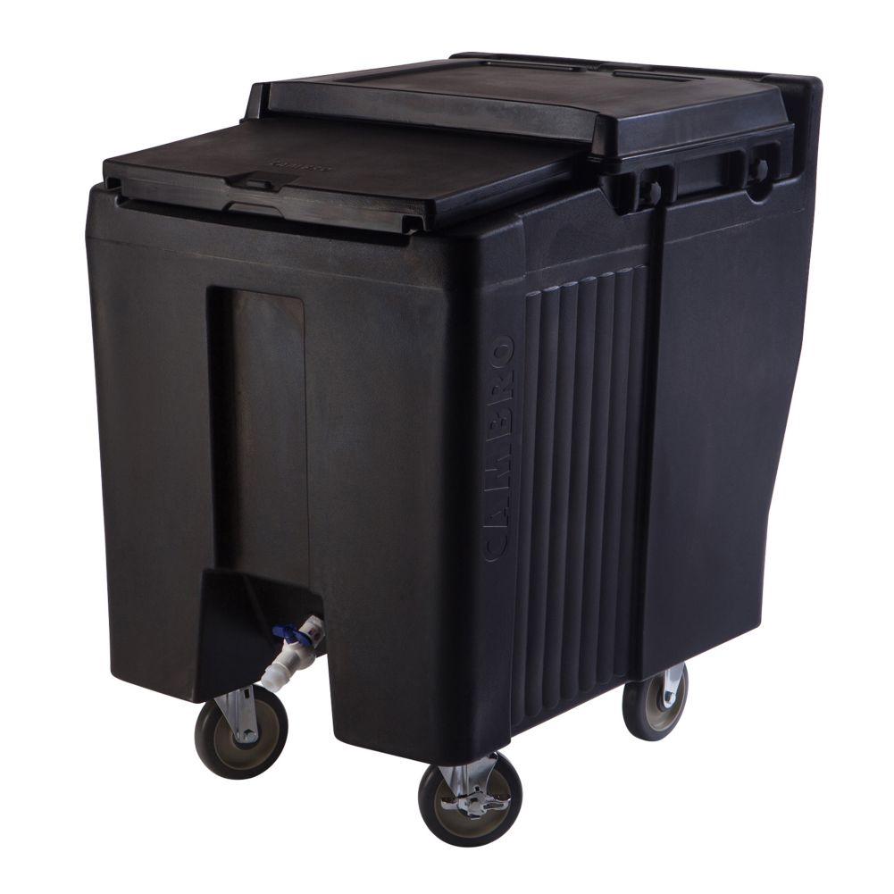 Cambro Tall Height SlidingLid Ice Caddy, Black, 125 lbs