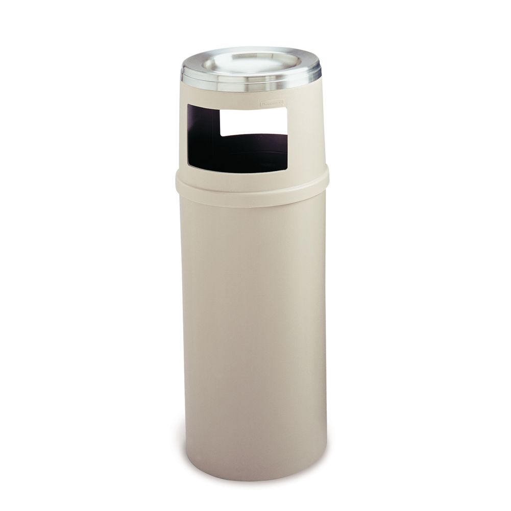 Rubbermaid Beige Classic 15 Gal Ash / Trash Container w/o Doors