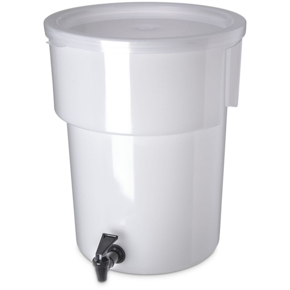 Carlisle White, 5 Gal Round Beverage Dispenser