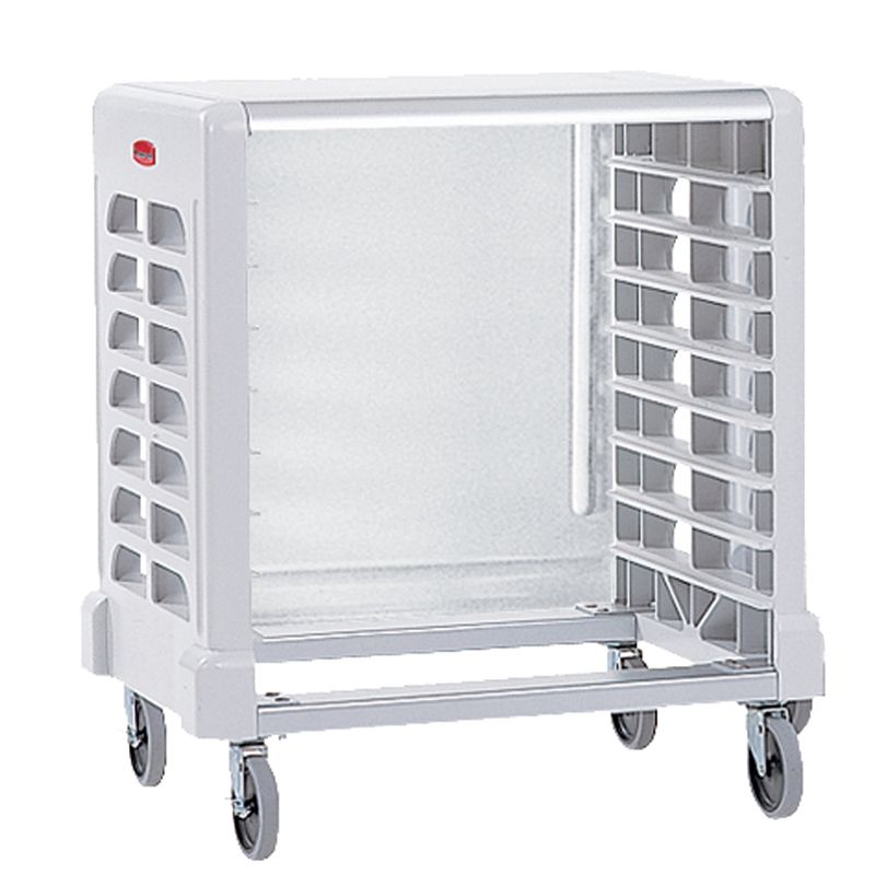 Rubbermaid Max System White 8-Slot Side Load Prep Cart w/Cutting Board