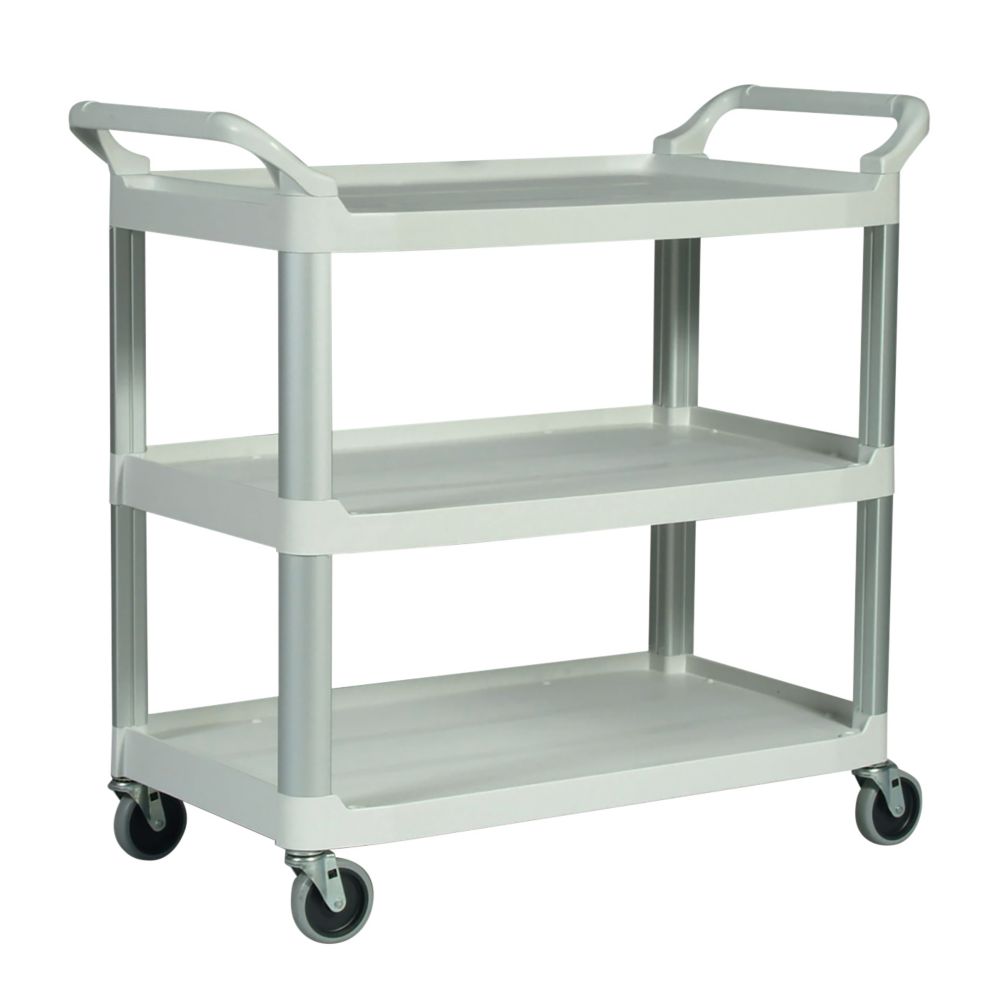 Rubbermaid Xtra&trade; White Open Sided 3-Shelf Utility Cart, 41 x 20