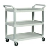 Rubbermaid Xtra&trade; White Open Sided 3-Shelf Utility Cart, 41 x 20
