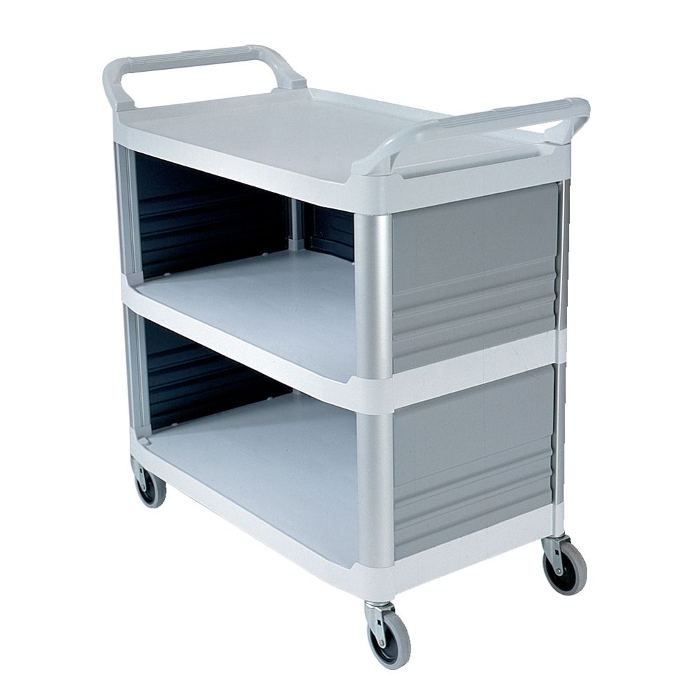 Rubbermaid Xtra&trade; Off White 3-Side Enclosed Utility Cart