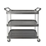 Rubbermaid Xtra&trade; Gray Open Sided 3-Shelf Utility Cart, 41 x 20