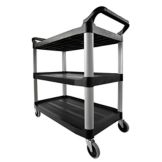 Rubbermaid Xtra&trade; Black Open Sided 3-Shelf Utility Cart