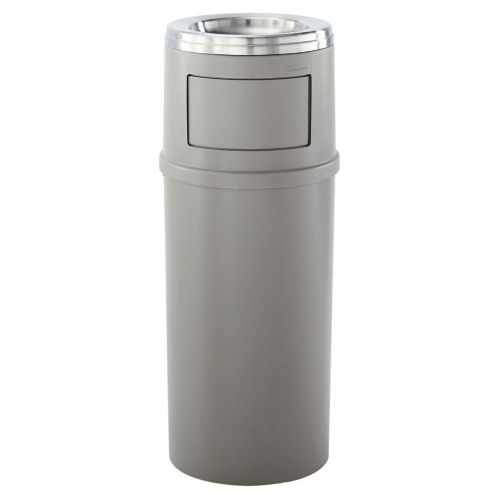 Rubbermaid Beige Classic 15 Gal Ash / Trash Container w/ Doors