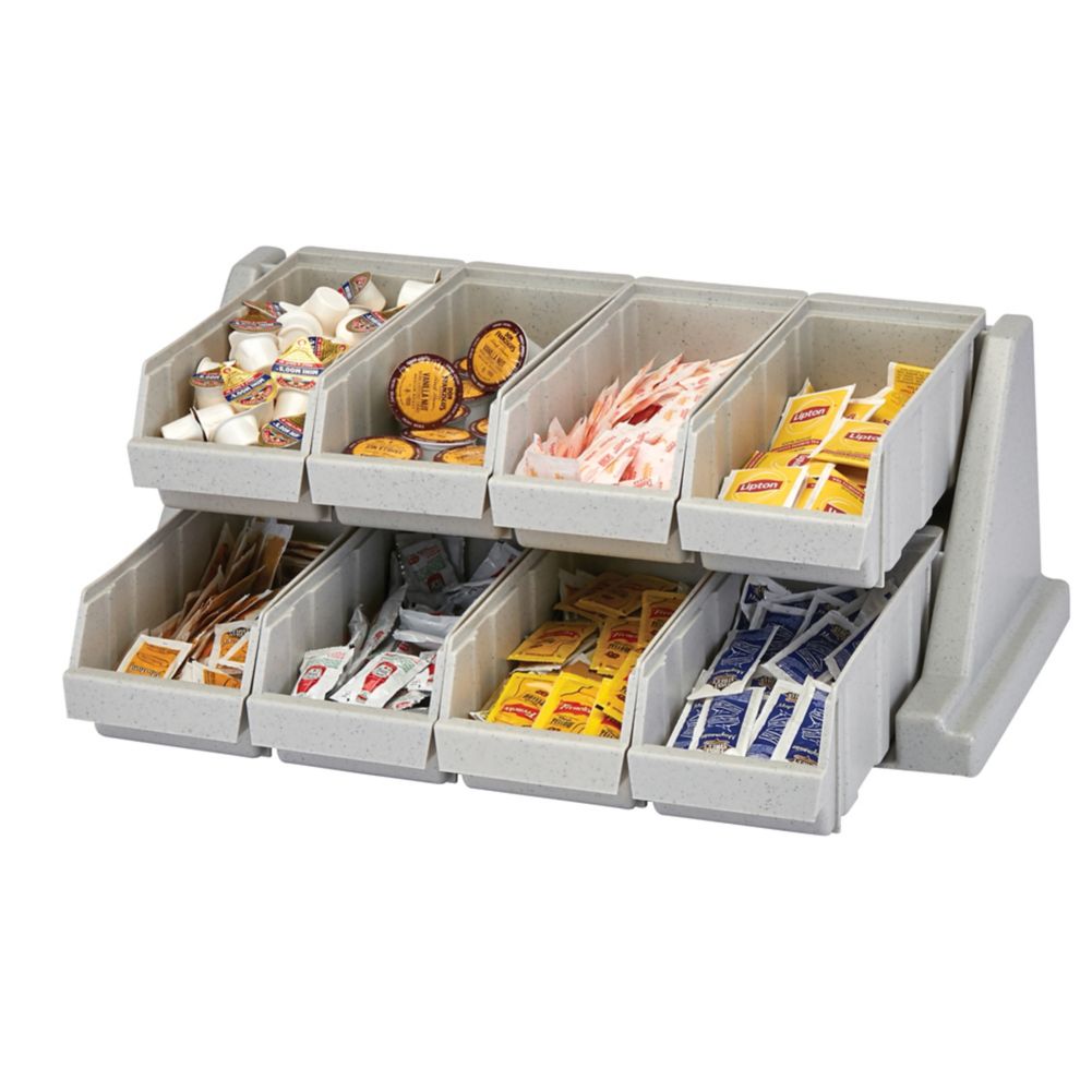 Cambro Versa Speckled Gray 8-Bin Organizer Rack