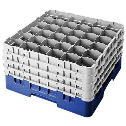 Cambro Camrack&reg; Navy Blue Full Size 36-Compt Glass Rack
