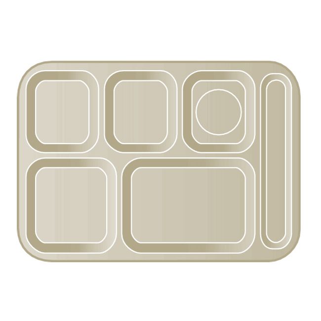 Carlisle&reg; Right-Handed 6-Compartment Tan Tray