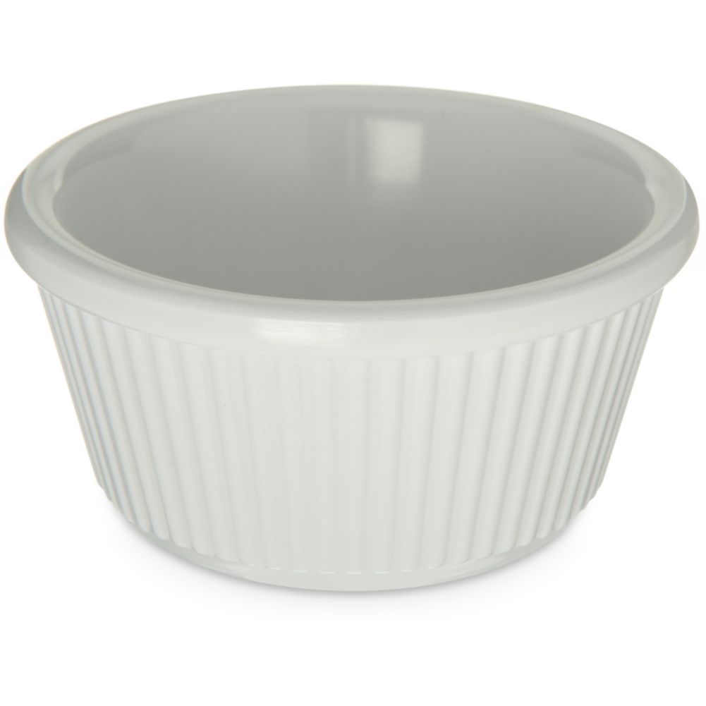 Carlisle&reg; White, 3 oz Fluted Melamine Ramekin